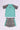 Short Sleeve Swimsuit Set in Aqua